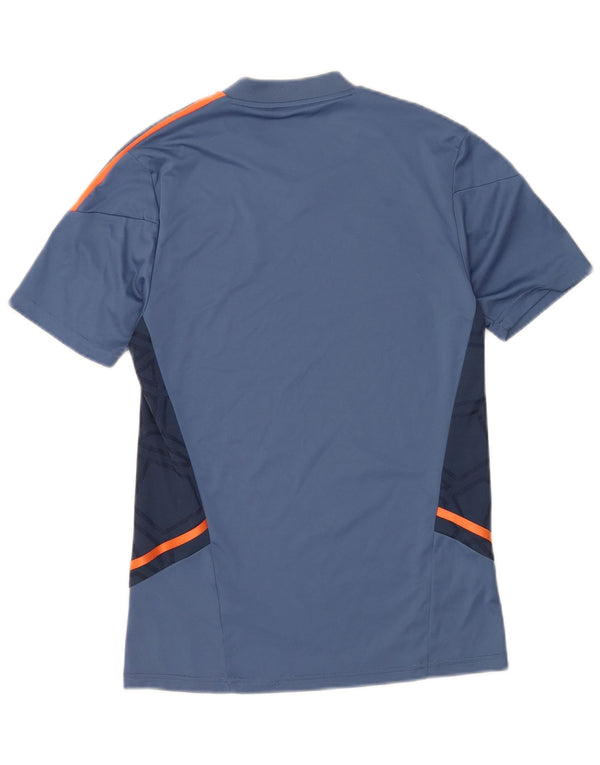 Adidas Mens Manchester United T-Shirt Top Small Blue Colourblock Polyester