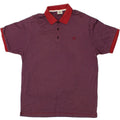 HENRY COTTONS Mens Polo Shirt 2XL Maroon Striped Vintage Henry Cottons and Second-Hand Henry Cottons from Messina Hembry 