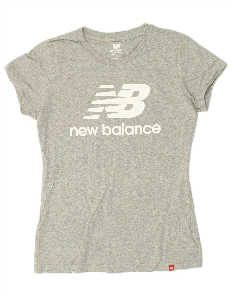 NEW BALANCE Womens Graphic T-Shirt Top UK 10 Small Grey Cotton | Vintage New Balance | Thrift | Second-Hand New Balance | Used Clothing | Messina Hembry 