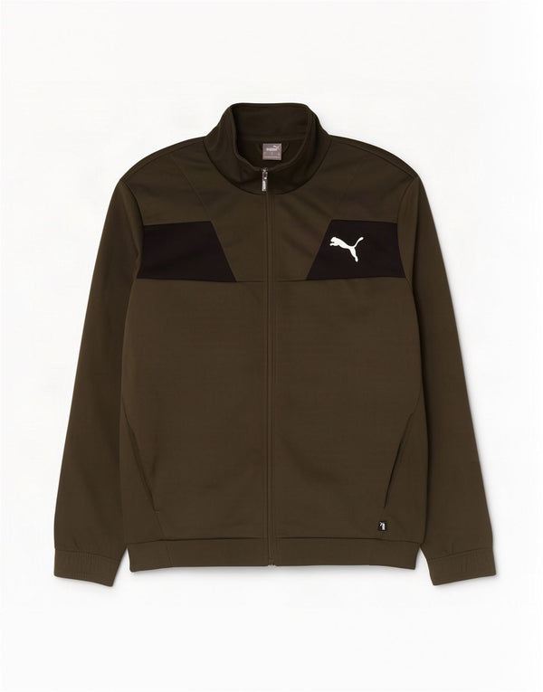 Puma Mens Tracksuit Top Jacket XL Khaki Colourblock Polyester