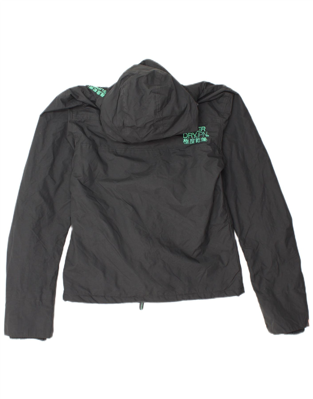 Superdry Womens Graphic Hooded Windbreaker Jacket UK 10 Small Grey Nylon