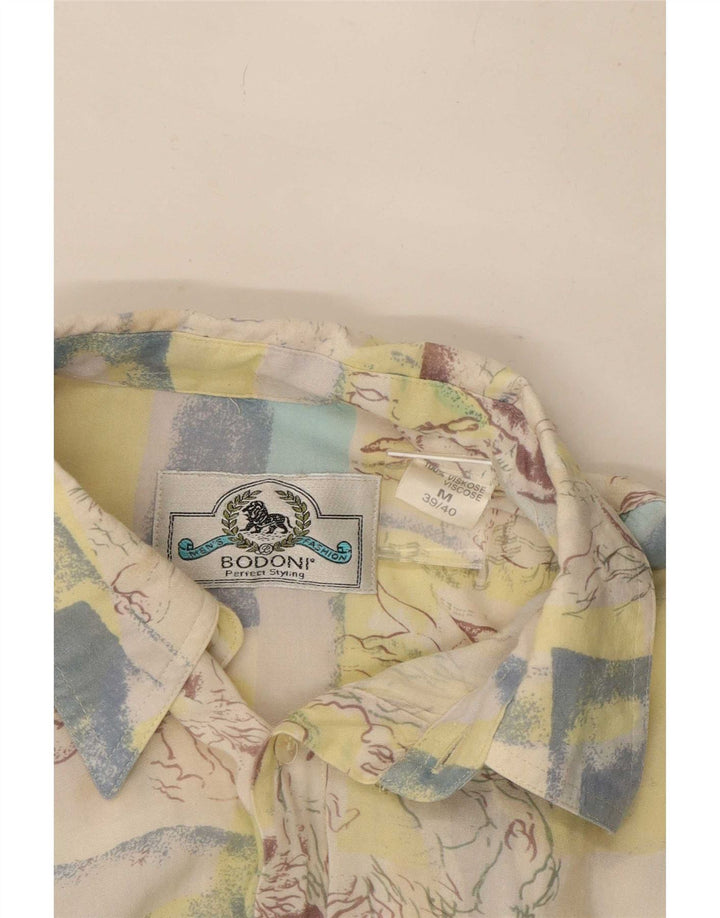 Bodoni Mens Short Sleeve Shirt Size 39/40 Medium Multicoloured Patchwork