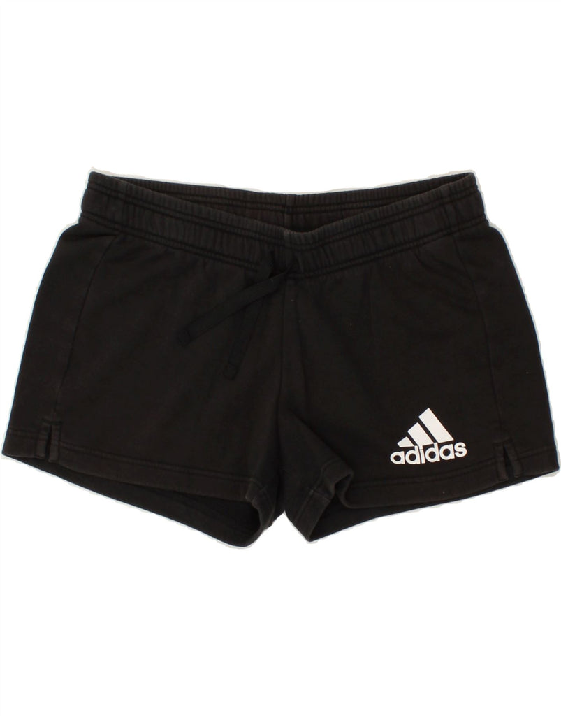 ADIDAS Womens Graphic Sport Shorts UK 16/18 Large Black Vintage Adidas and Second-Hand Adidas from Messina Hembry 