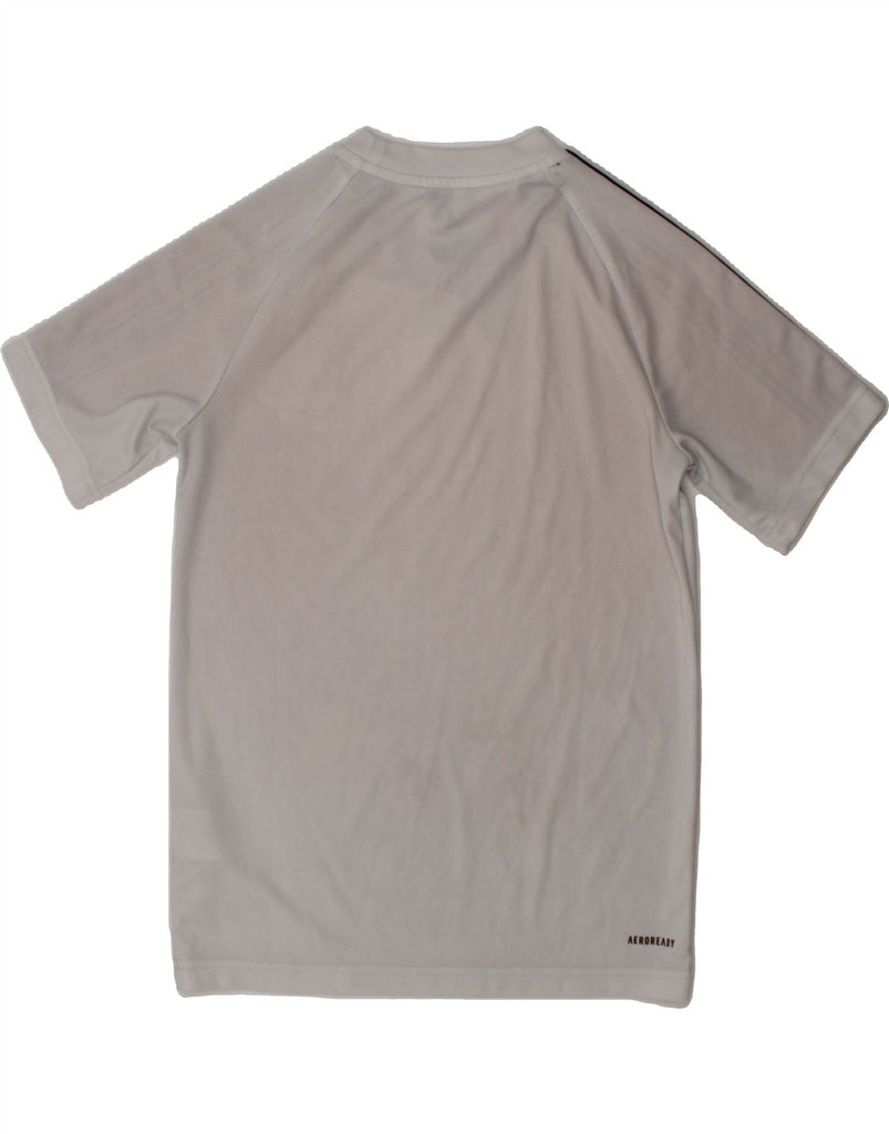 ADIDAS Boys Aeroready T-Shirt Top 11-12 Years White Polyester Vintage Adidas and Second-Hand Adidas from Messina Hembry 
