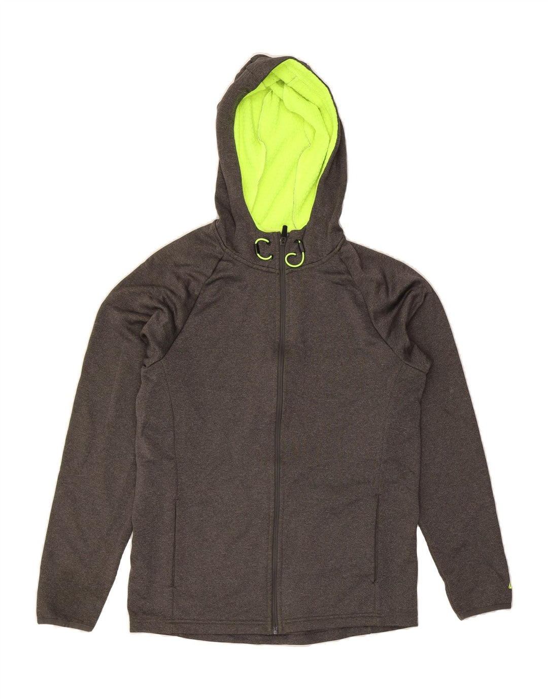 RUSSELL ATHLETIC Mens Zip Hoodie Sweater UK 34/36 Small Grey Polyester Vintage Russell Athletic and Second-Hand Russell Athletic from Messina Hembry 