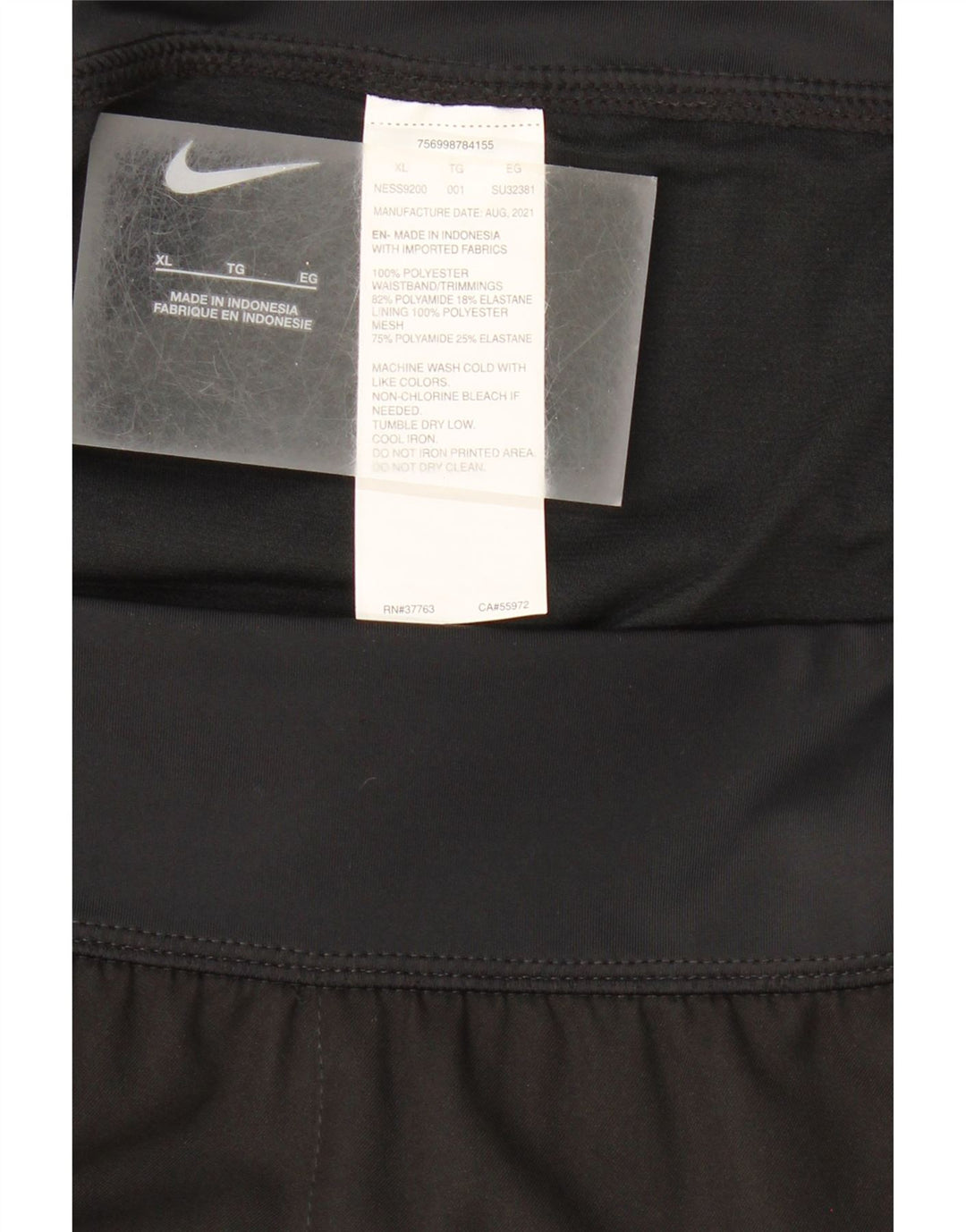 NIKE Womens Sport Shorts UK 18 XL Black Polyester Vintage Nike and Second-Hand Nike from Messina Hembry 