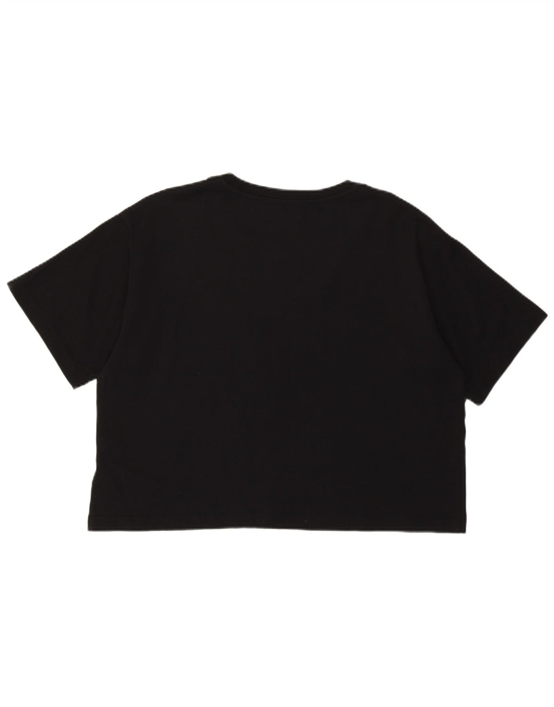 Gaelle Womens Oversized Crop Graphic T-Shirt Top US 3 XS Black Cotton
