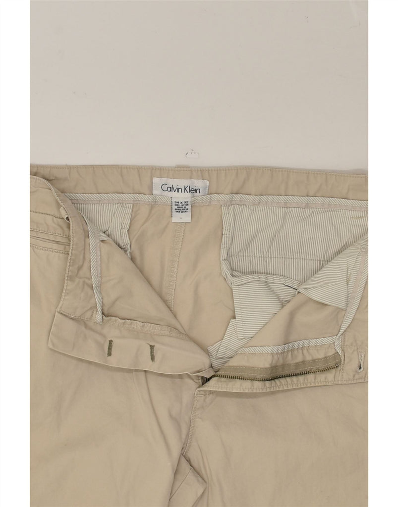 CALVIN KLEIN Mens Straight Chino Trousers W34 L32 Beige Cotton | Vintage Calvin Klein | Thrift | Second-Hand Calvin Klein | Used Clothing | Messina Hembry 