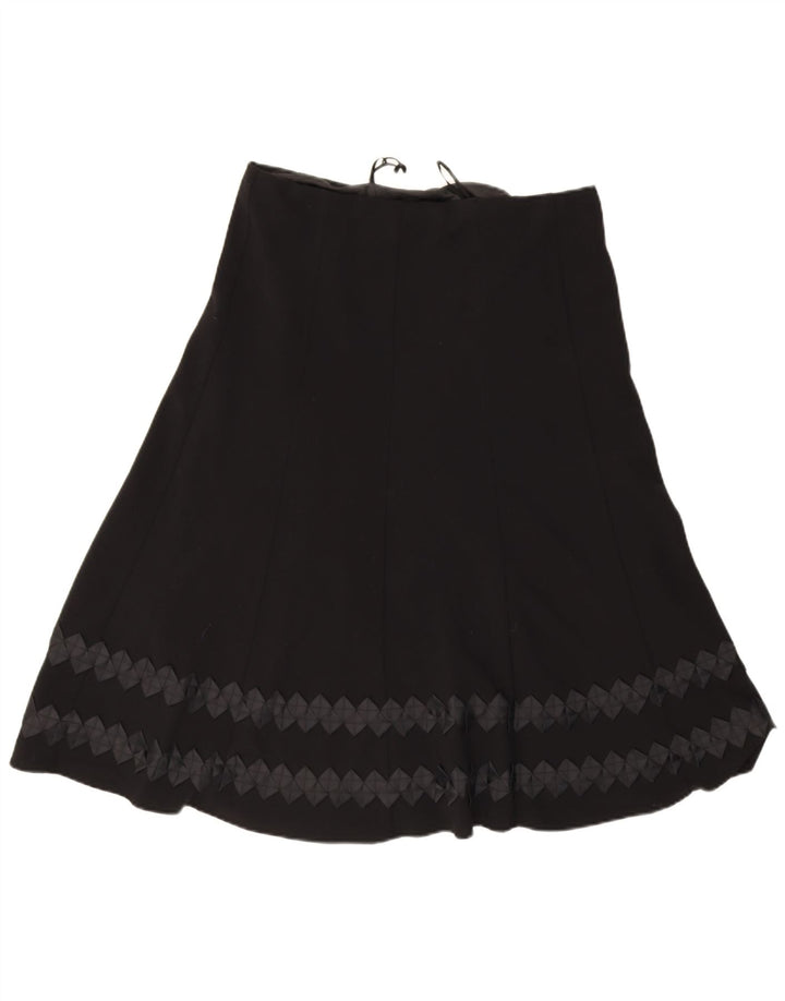 MARKS & SPENCER Womens A-Line Skirt UK 16 Large W38  Black Geometric