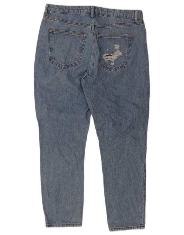 Topshop Mens Mom Distressed Tapered Jeans W34 L30 Blue Cotton
