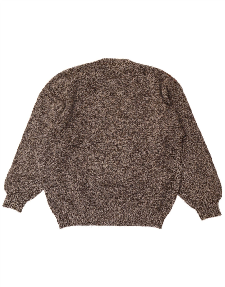 Donny & Max Mens Crew Neck Jumper Sweater Large Grey Argyle/Diamond Wool