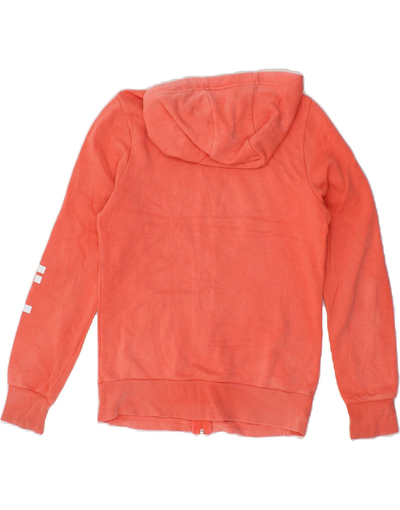 ADIDAS Girls Graphic Zip Hoodie Sweater 13-14 Years Orange Polyester Vintage Adidas and Second-Hand Adidas from Messina Hembry 