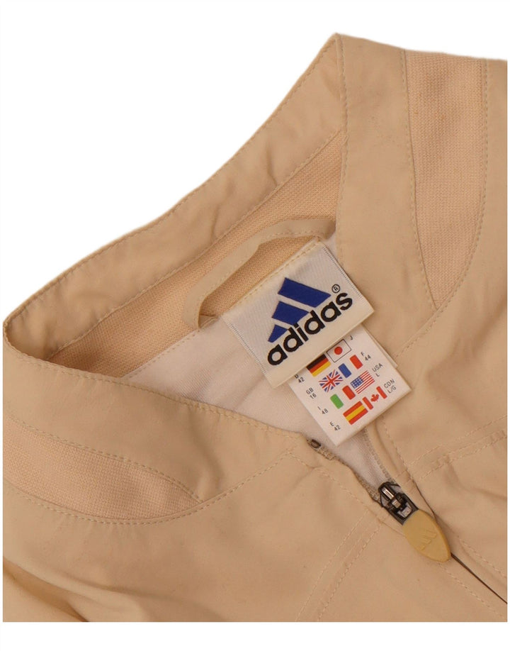 Adidas Womens Oversized Bomber Jacket UK 16 Large  Beige Polyester