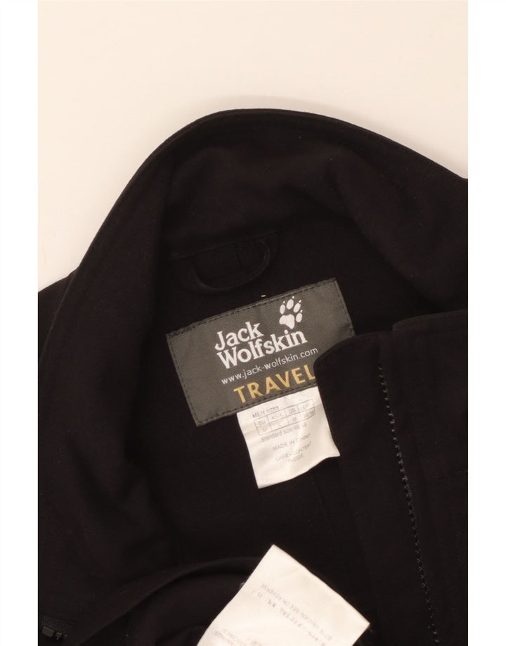 JACK WOLFSKIN Mens Rain Jacket UK 36/38 Medium Black Polyamide