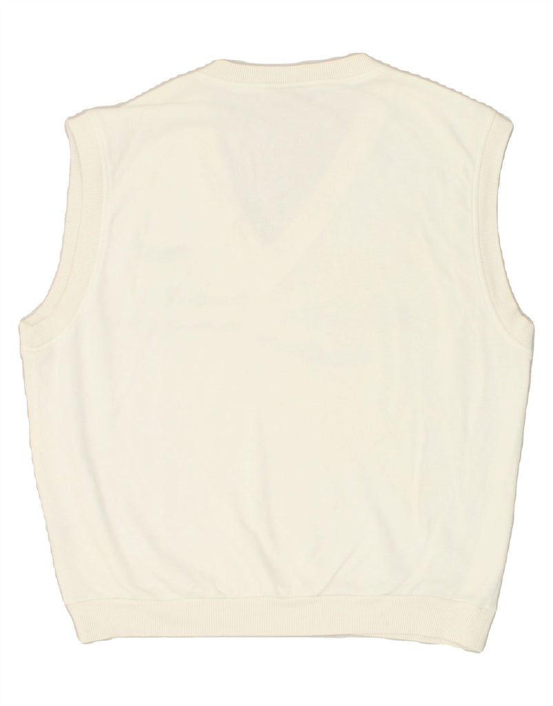 FILA Mens Sleeveless Sweatshirt Jumper IT 52 Large White Cotton | Vintage Fila | Thrift | Second-Hand Fila | Used Clothing | Messina Hembry 