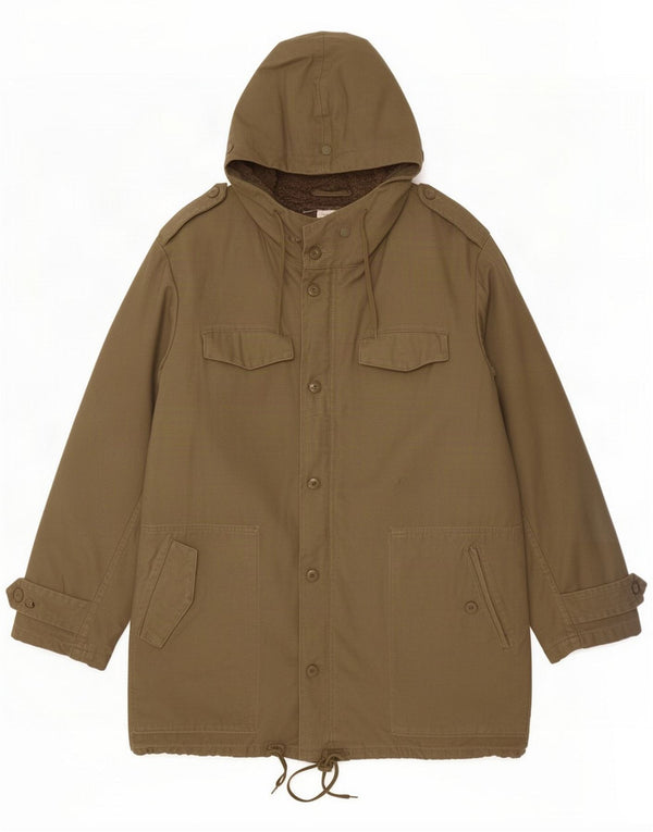 Patton Mens Sherpa Hooded Parka Jacket EU 48 Medium Khaki