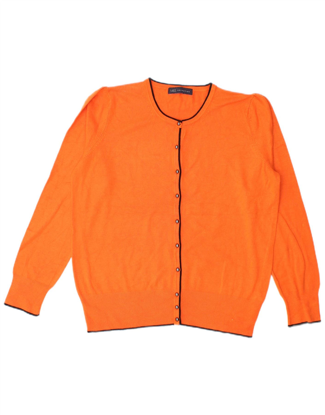 Marks & Spencer Womens Cardigan Sweater UK 14 Large Orange Viscose