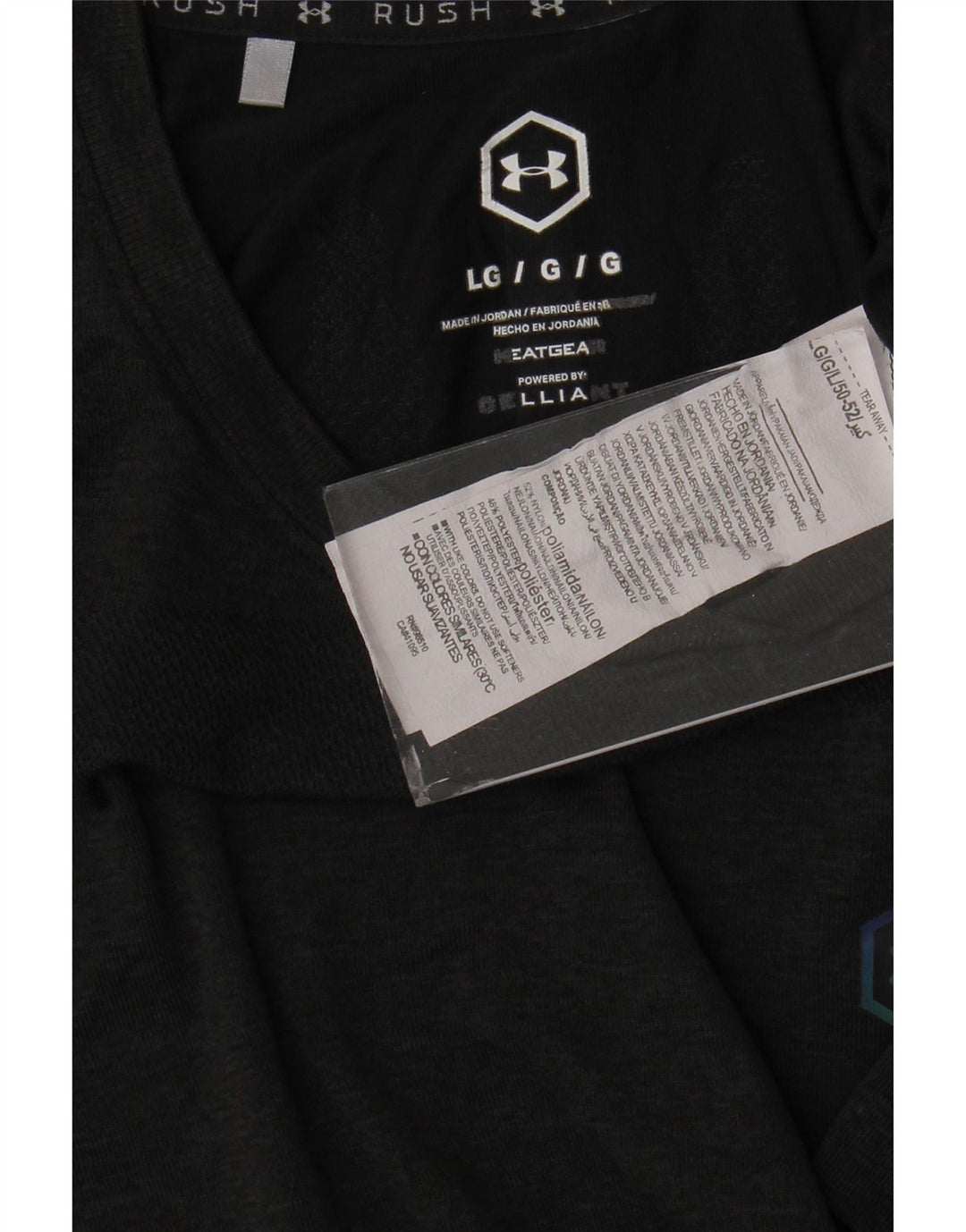 Under Armour Mens T-Shirt Top Large Black Nylon