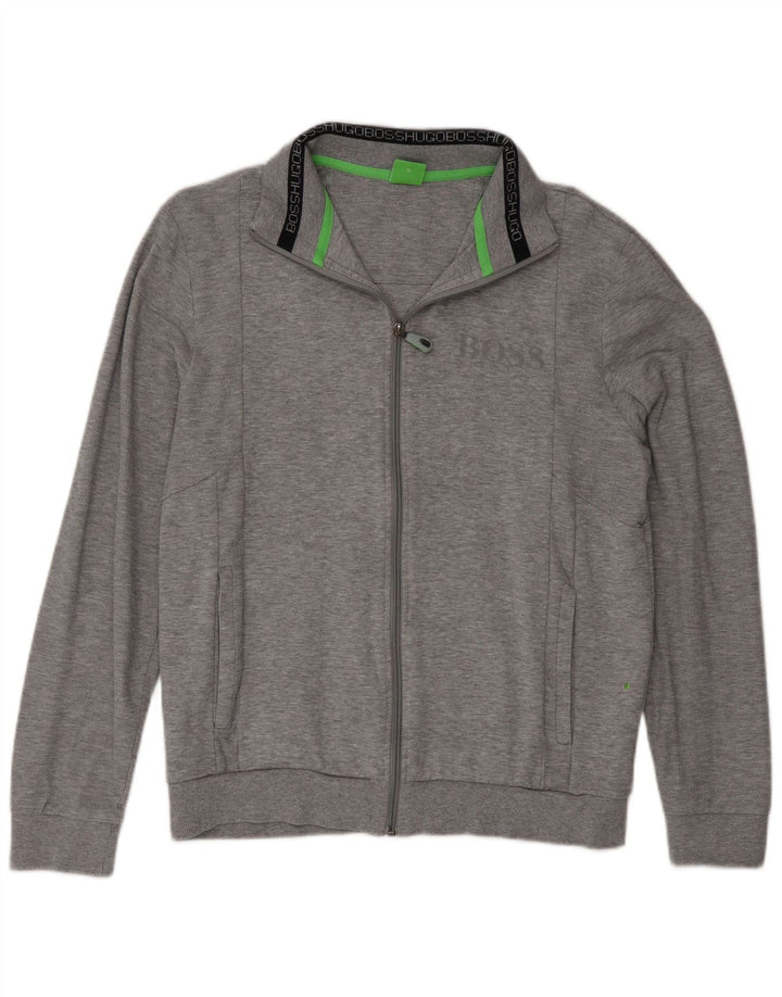 Hugo Boss Mens Tracksuit Top Jacket Medium Grey Cotton