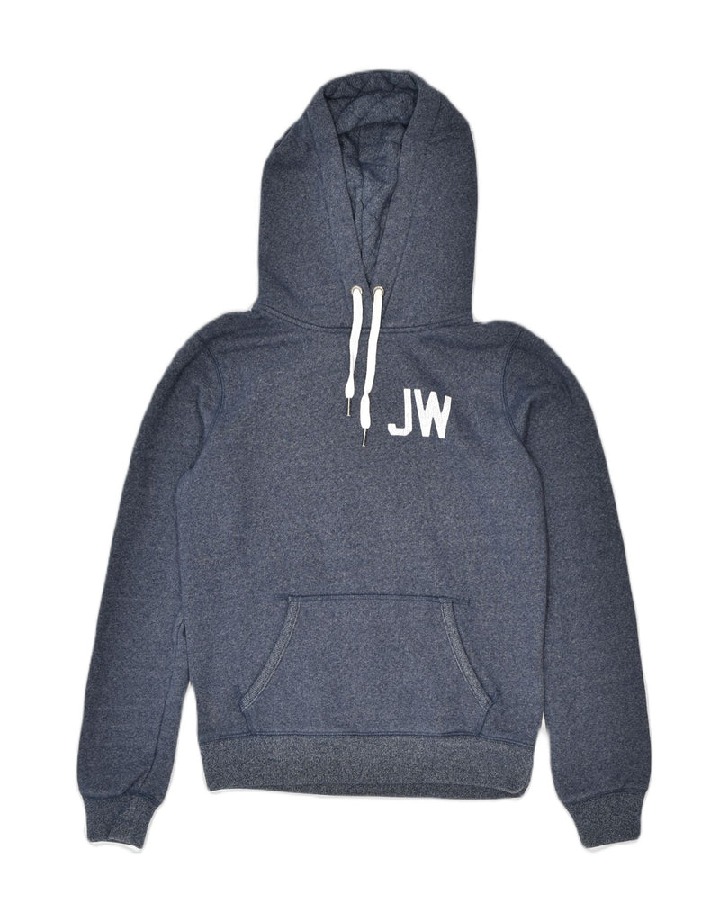 JACK WILLS Womens Graphic Hoodie Jumper UK 10 Small Navy Blue Cotton | Vintage | Thrift | Second-Hand | Used Clothing | Messina Hembry 