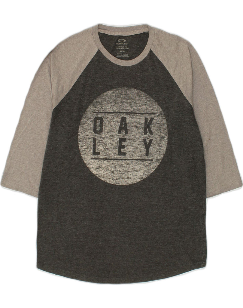 OAKLEY Mens Regular Fit Graphic Top Long Sleeve Medium Grey Colourblock | Vintage Oakley | Thrift | Second-Hand Oakley | Used Clothing | Messina Hembry 