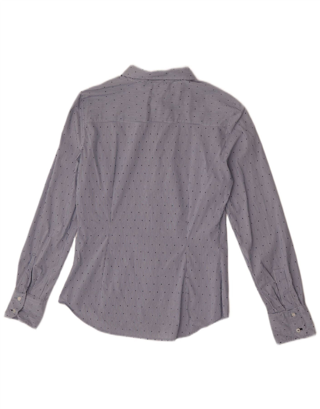 Zara Womens Shirt UK 12 Medium Blue Pinstripe