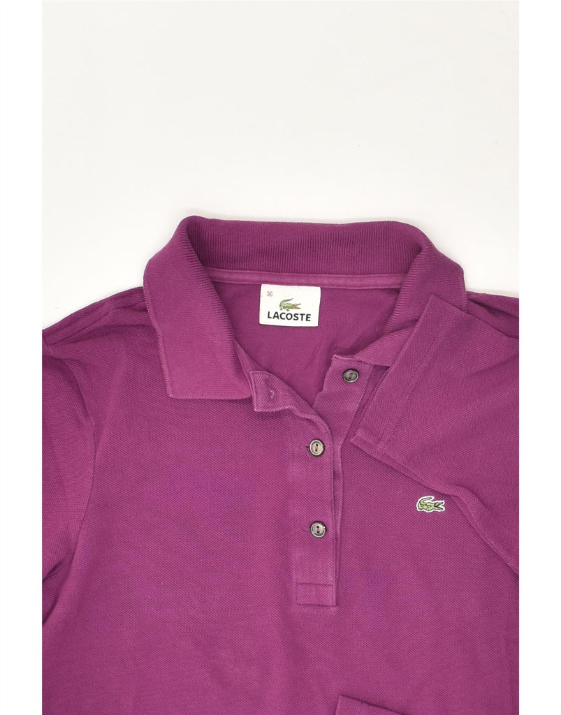 LACOSTE Womens Polo Shirt Size 36 Small Purple Cotton | Vintage Lacoste | Thrift | Second-Hand Lacoste | Used Clothing | Messina Hembry 