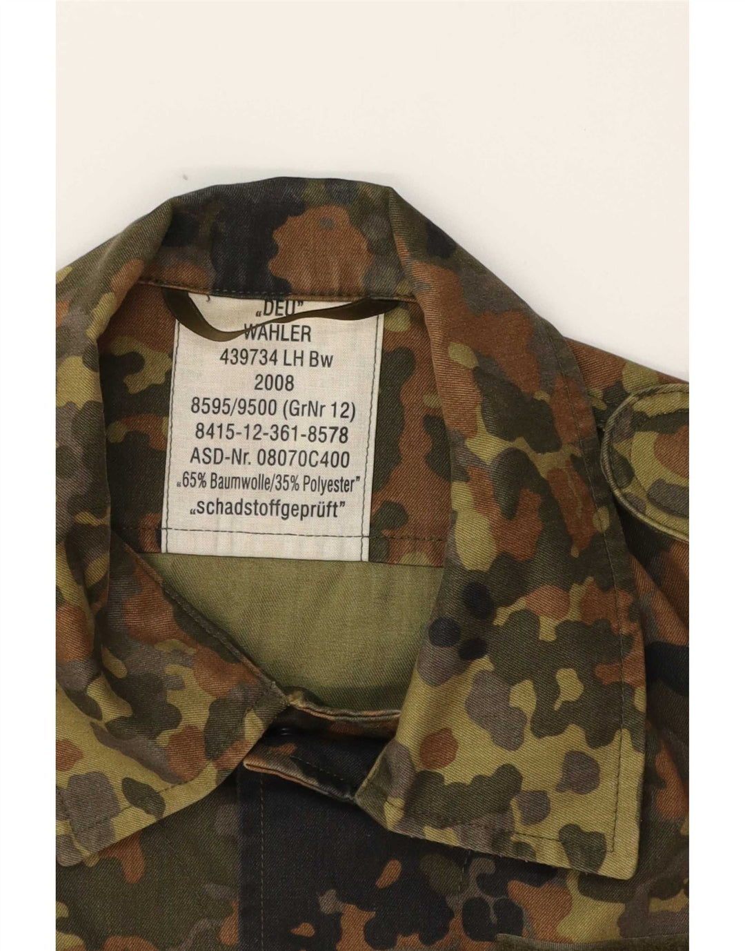 Vintage Mens Overshirt Military Shirt Medium Khaki Camouflage Cotton