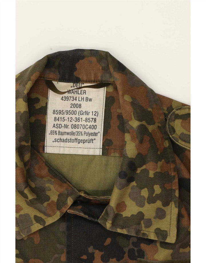 Vintage Mens Overshirt Military Shirt Medium Khaki Camouflage Cotton