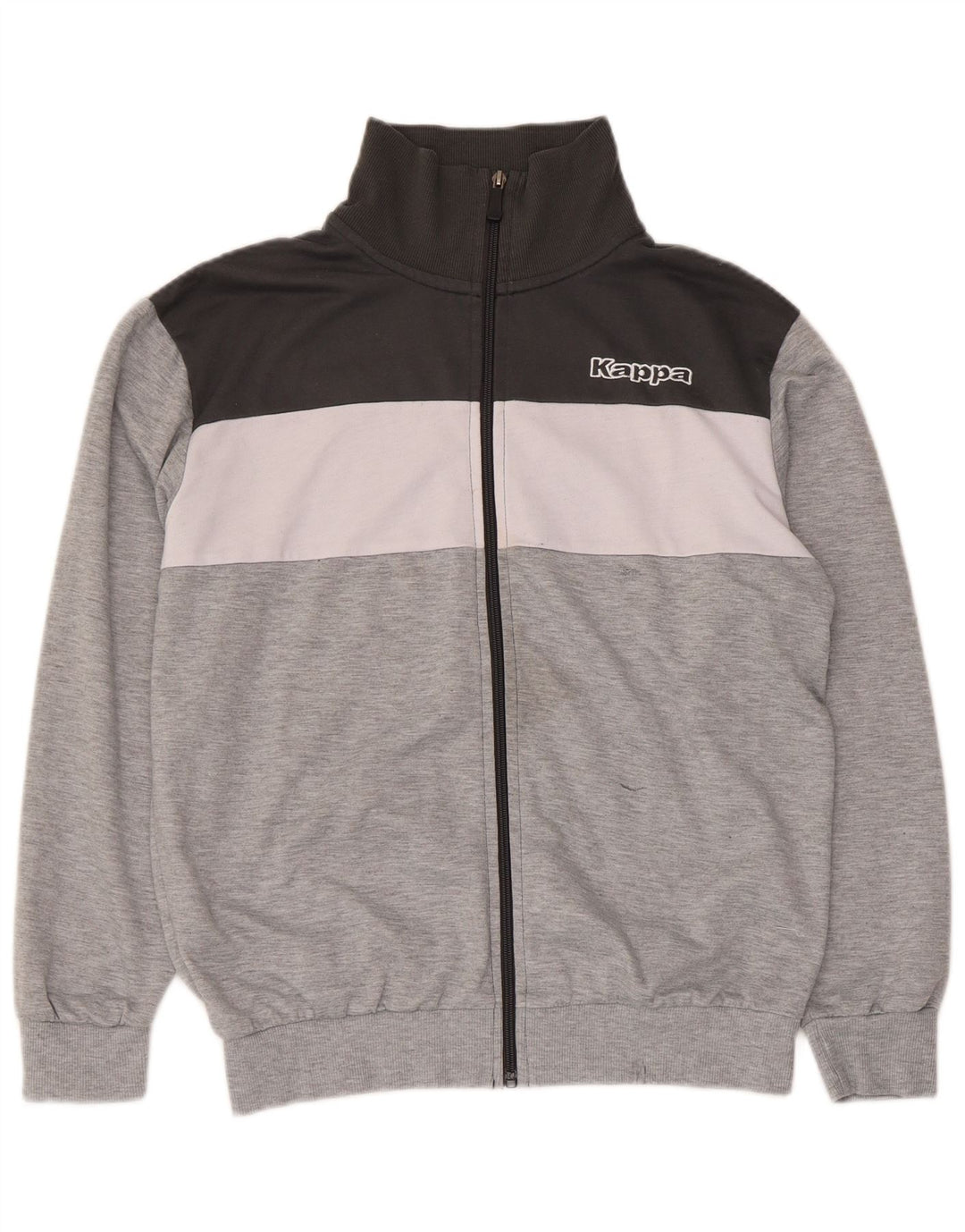 Kappa Mens Tracksuit Top Jacket Medium Grey Colourblock Polyester