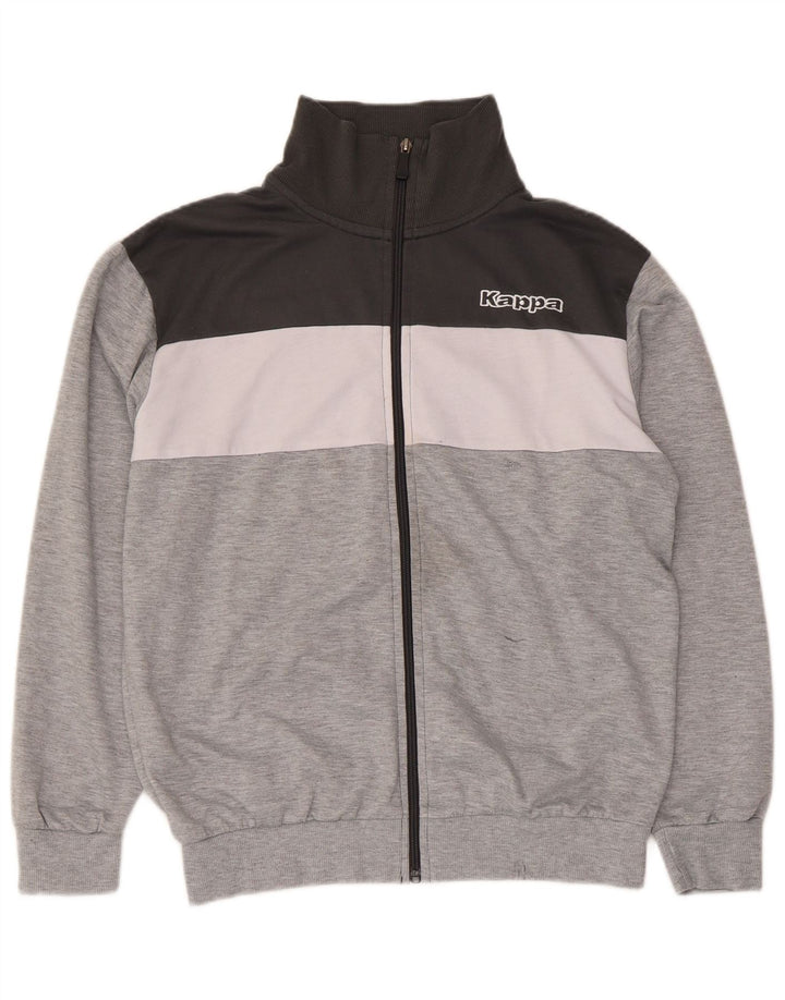Kappa Mens Tracksuit Top Jacket Medium Grey Colourblock Polyester