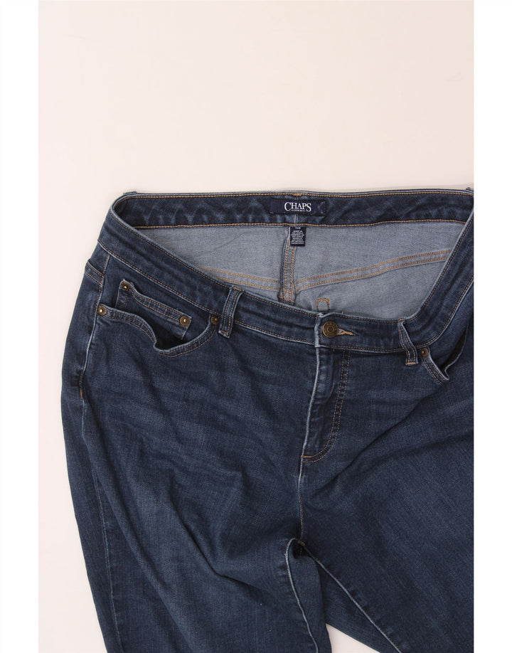 CHAPS Womens Slim Jeans US 16 2XL W38 L32 Navy Blue Cotton Vintage Chaps and Second-Hand Chaps from Messina Hembry 