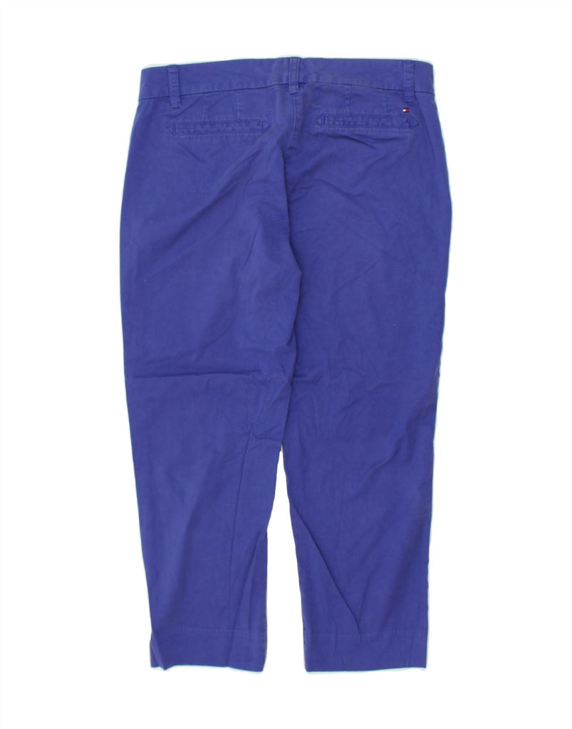 TOMMY HILFIGER Womens Crop Chino Trousers US 8 Medium W32 L24  Blue Cotton | Vintage Tommy Hilfiger | Thrift | Second-Hand Tommy Hilfiger | Used Clothing | Messina Hembry 