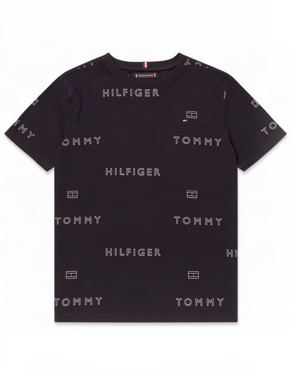 Tommy Hilfiger Boys Graphic T-Shirt Top 15-16 Years Navy Blue Cotton