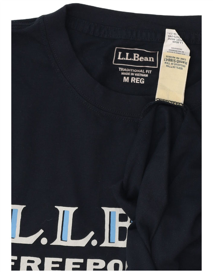 L.L.BEAN Mens Traditional Fit Graphic Top Long Sleeve Medium Navy Blue