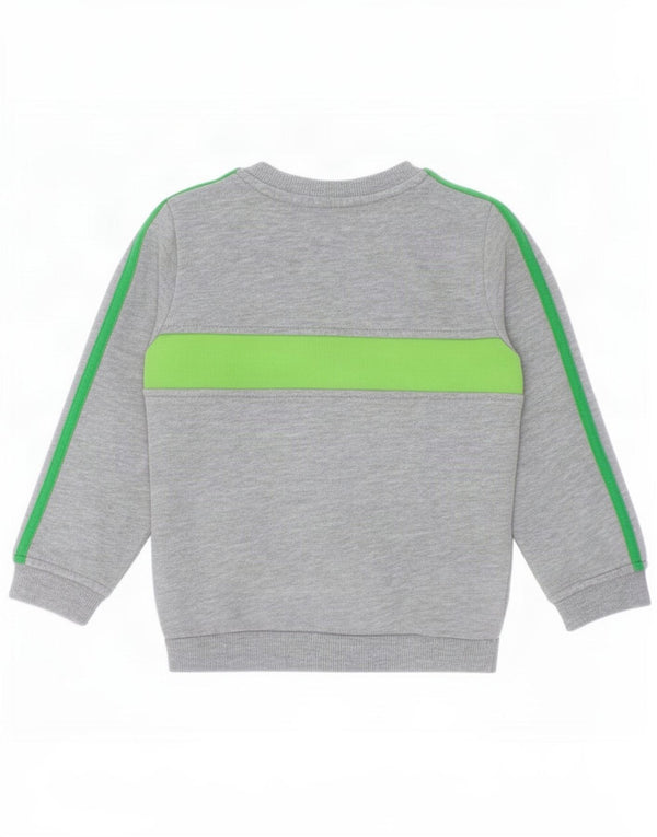 Adidas Baby Boys Sweatshirt Jumper 12-18 Months Grey Colourblock Cotton