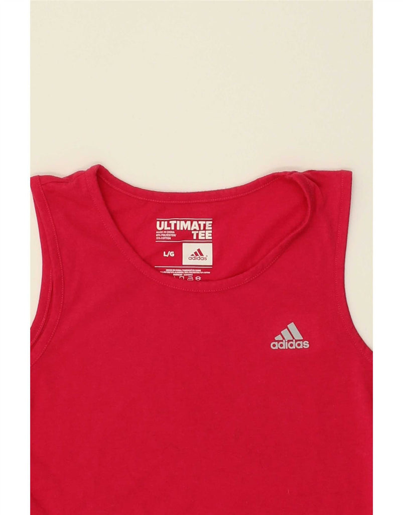 ADIDAS Womens Climalite Vest Top UK 14 Large Red Vintage Adidas and Second-Hand Adidas from Messina Hembry 