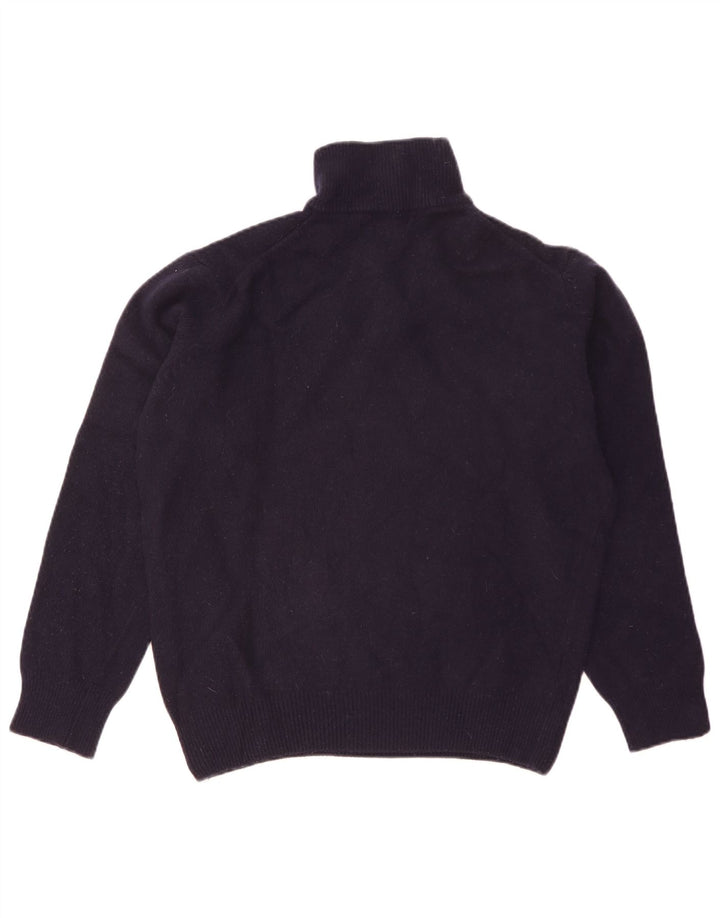 Kappa Mens Zip Neck Jumper Sweater Large Navy Blue Lambswool