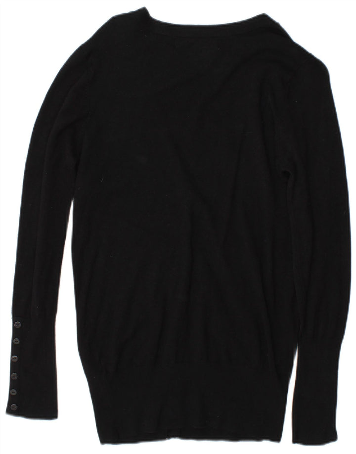 Zara Womens Cardigan Sweater UK 14 Medium Black Rayon