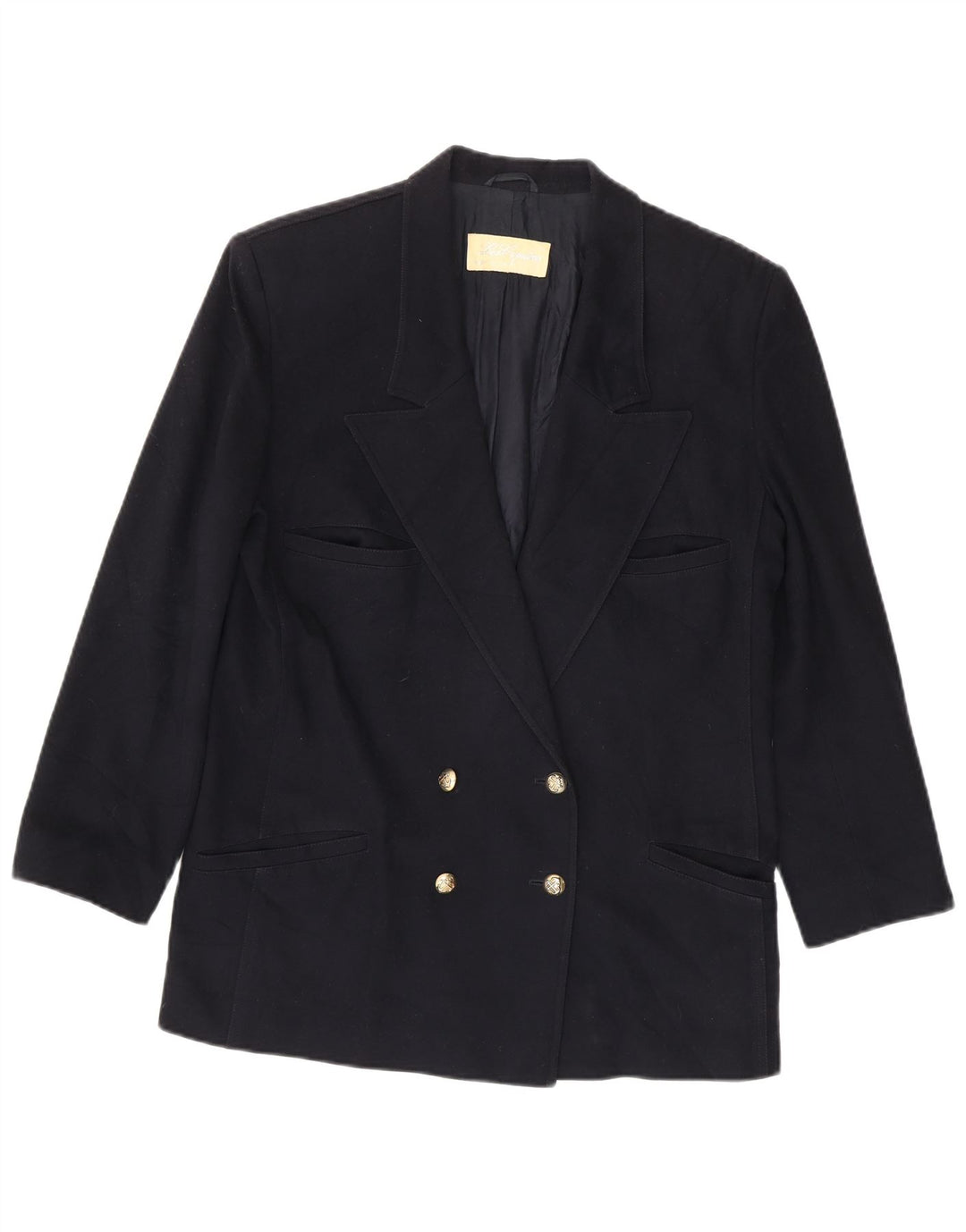 Les Copains Womens Double Breasted Blazer Jacket UK 14 Medium Navy Blue