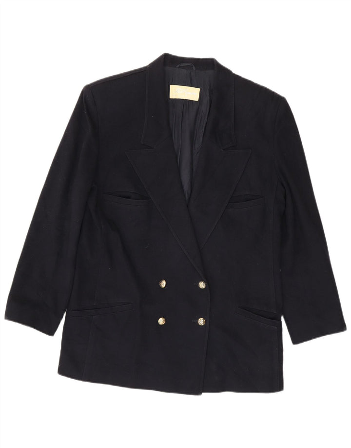 Les Copains Womens Double Breasted Blazer Jacket UK 14 Medium Navy Blue