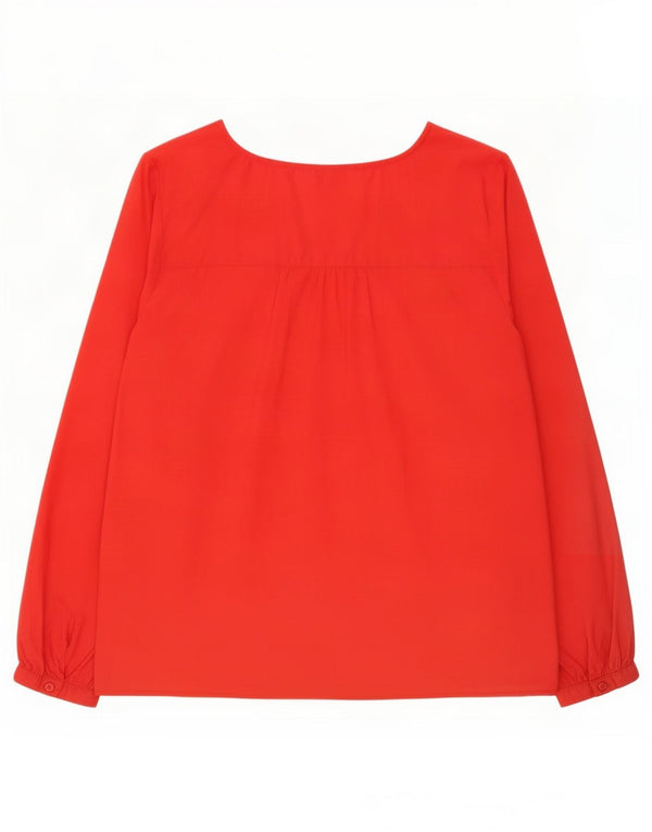 Tommy Hilfiger Womens Long Sleeve Relaxed Fit Blouse Top UK 16 Large Red