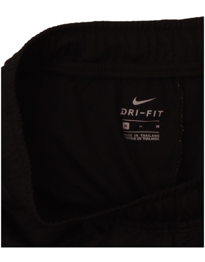 Nike Womens Dri Fit Graphic Tracksuit Trousers UK 14 Medium Black Polyester