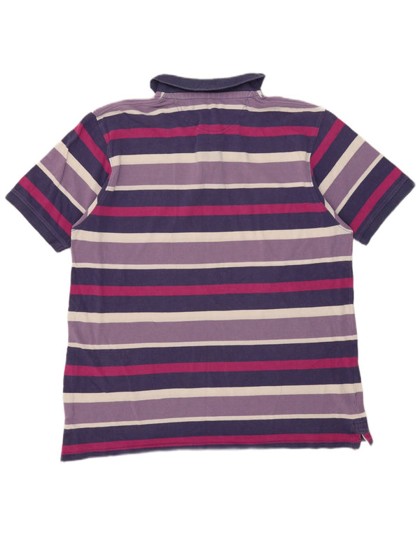James Pringle Mens Polo Shirt 2XL Purple Striped