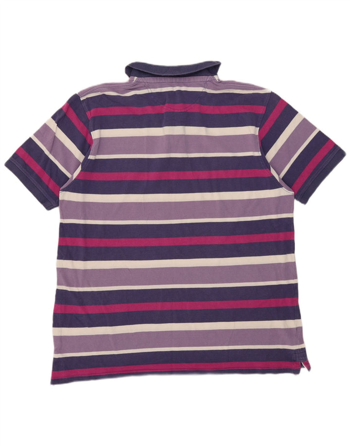 James Pringle Mens Polo Shirt 2XL Purple Striped