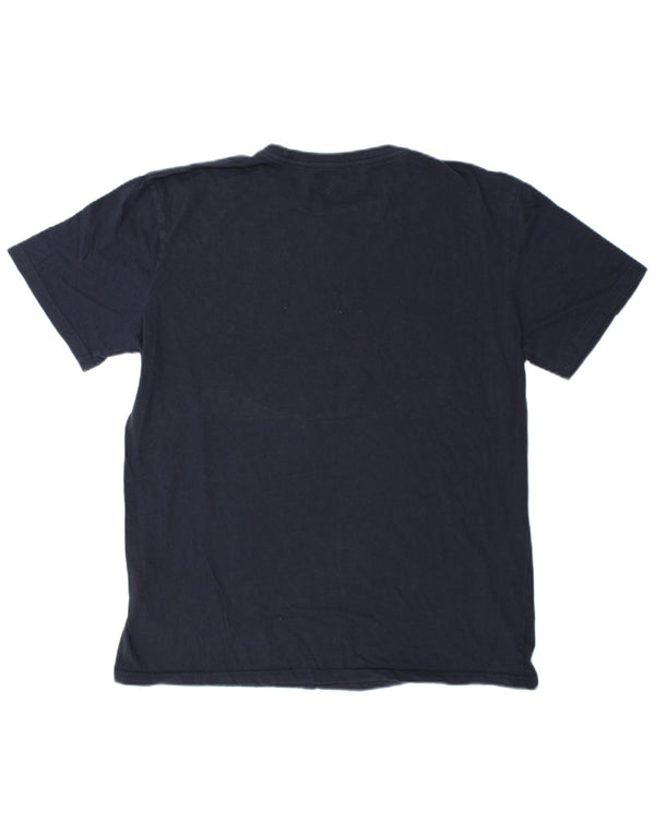 Quiksilver Mens Regular Fit Graphic T-Shirt Top Large Navy Blue Cotton