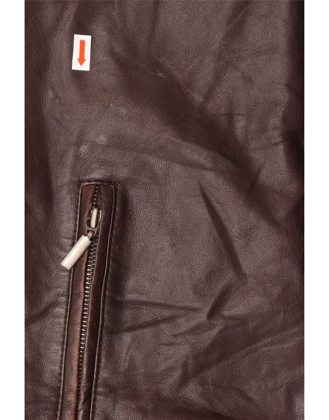 Conbipel Mens Military Leather Jacket IT 54 XL Brown Lambskin