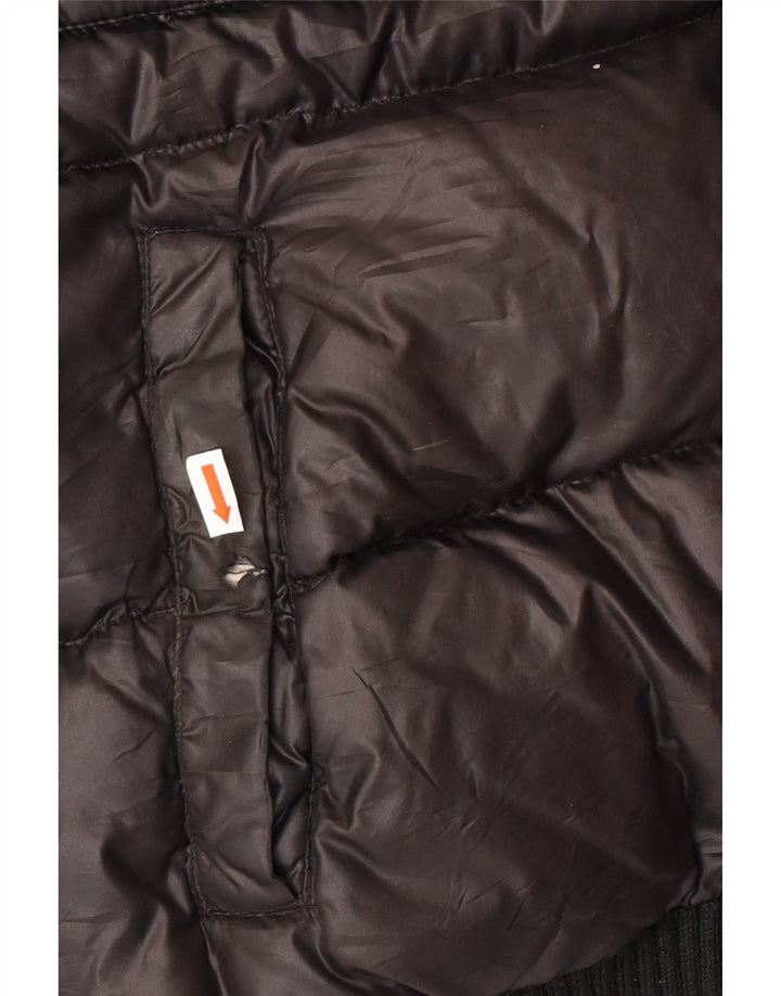 DOLOMITE Mens Graphic Hooded Padded Jacket UK 38 Medium Black Polyester