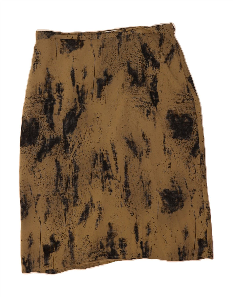 MARELLA Womens Straight Skirt UK 14 Medium W30 Brown Tie Dye Viscose Vintage Marella and Second-Hand Marella from Messina Hembry 