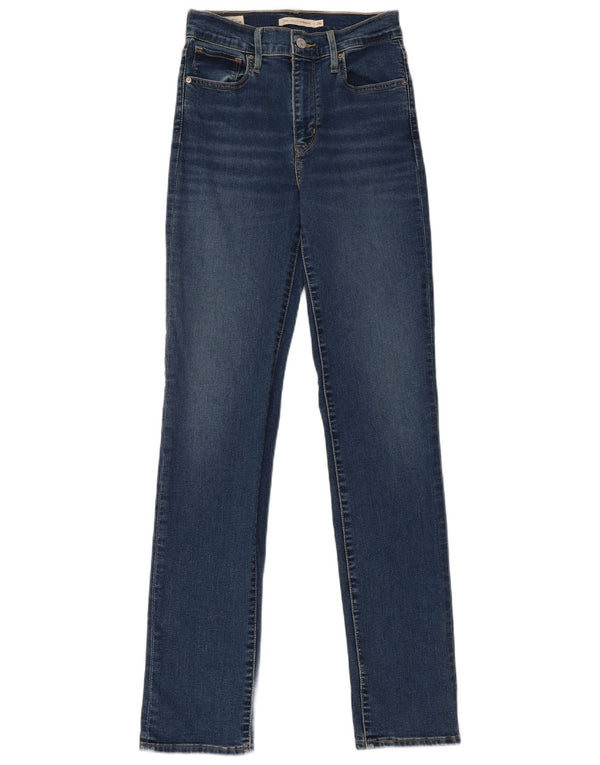 Levi's Womens 724 High Rise Straight Jeans W26 L32 Blue Cotton